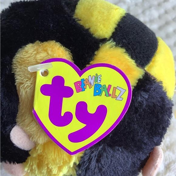 TY Beanie Ballz Zips Bumblebee Stuffed Animal Plush Toy With Tags - Picture 4 of 12